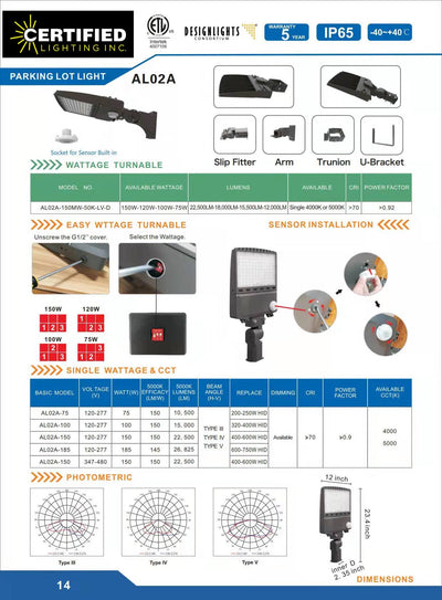 AL020150MW MC-LV-D Area light